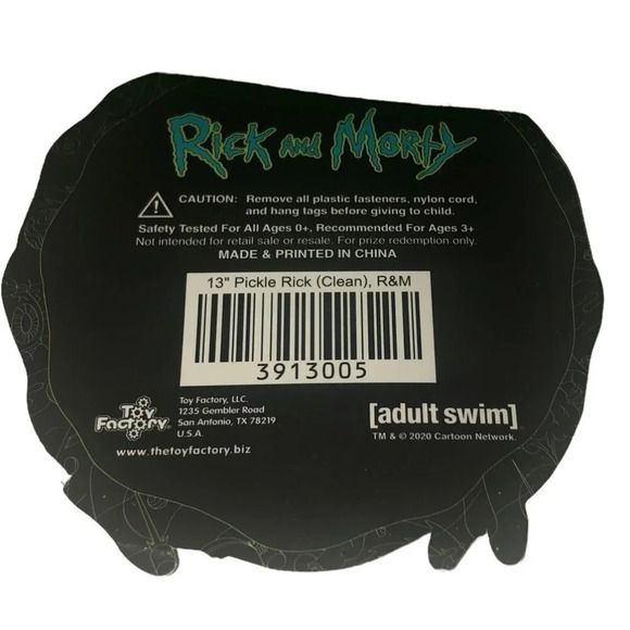 ADULT Swim RICK & MORTY 13" Pickle Rick Plush Stuffed Toy Official NWT Cartoons - Picture 5 of 6